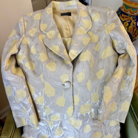 KAREN LAWRENCE WOMEN'S 2PC JACKET DRESS SZ10 YELLOW-METALLIC-US, IMPORTED FABRIC - Picture 4 of 15